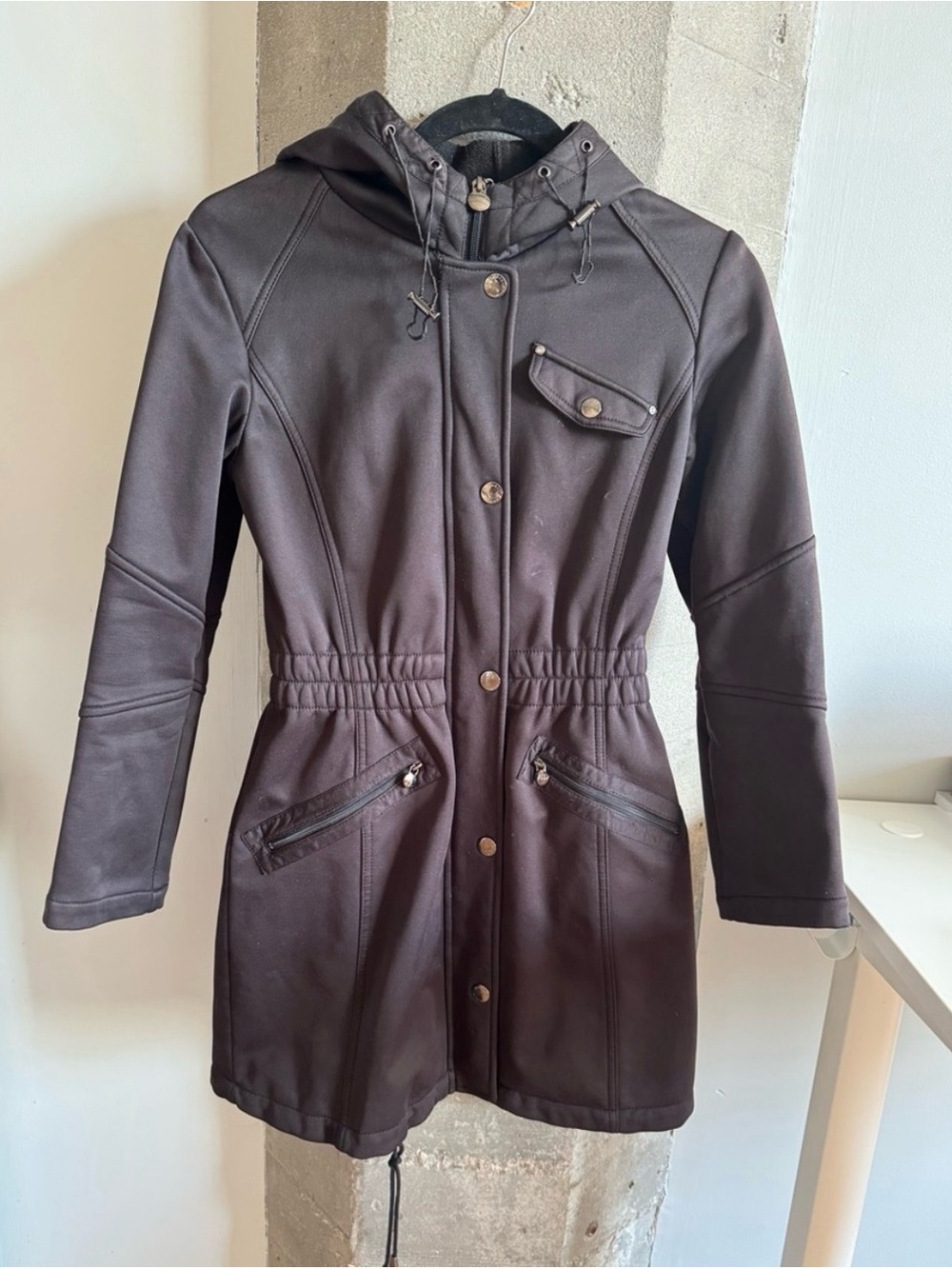 Laundry By Shelli Segal Hooded Utility Jacket in Black